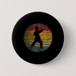 Karate Verdrukte Retro Silhouette 70s 80s Ronde Button 5,7 Cm