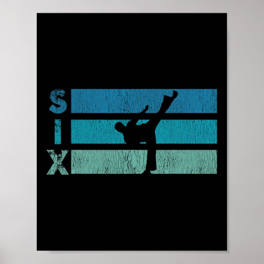 Karate Verjaardag 6 Jaar Taekwondo Jongen 6e Geboo Poster (Voorkant)