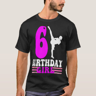 Karate Verjaardag Kinder 6e Verjaardag Taekwondo T-shirt