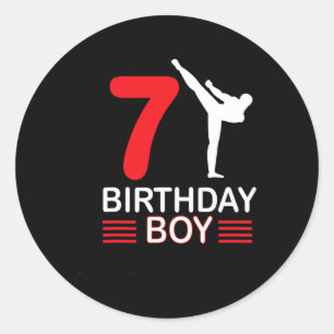Karate Verjaardag T-shirt Boy Gift Kinder Taekwond Ronde Sticker