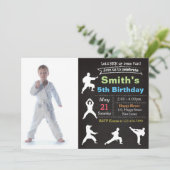 Karate verjaardag uitnodiging (Staand voorkant)