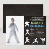 Karate verjaardag uitnodiging (Voorkant / Achterkant)