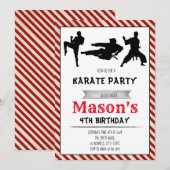 Karate verjaardagsfeestje uitnodiging (Voorkant / Achterkant)