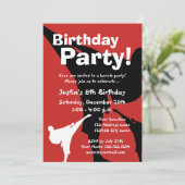 Karate verjaardagsfeestje uitnodigingen voor kinde (Staand voorkant)