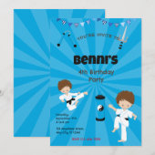 Karate Verjaardagsfeestuitnodiging Feestdagenkaart (Voorkant / Achterkant)