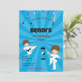 Karate Verjaardagsfeestuitnodiging Feestdagenkaart (Staand voorkant)