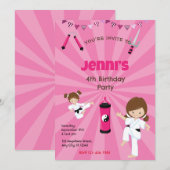 Karate Verjaardagsfeestuitnodiging Kaart (Voorkant / Achterkant)