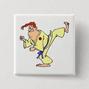Karate Vierkante Button 5,1 Cm