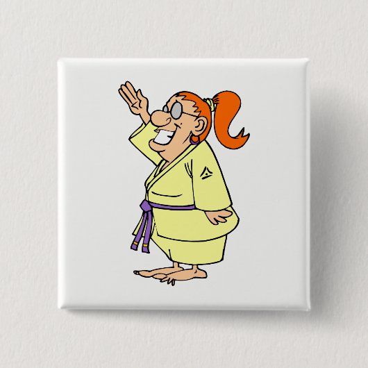 Karate Vierkante Button 5,1 Cm (Voorkant)