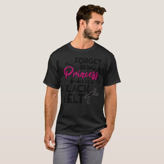 Karate voor meisjes vergeet dat prinses een zwarte t-shirt (Voorkant volledig)