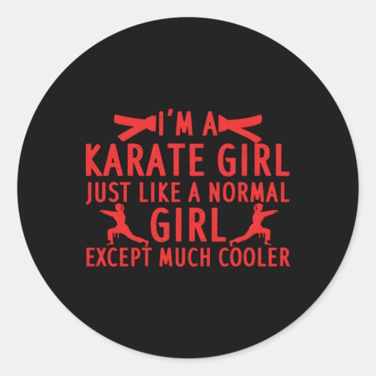 Karate voor taekwondo karate zwarte riem ronde sticker (Voorkant)