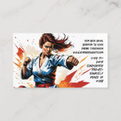 Karate Vrouw Instructeur Visitekaartje (Achterkant)