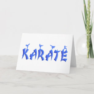 Karate Vrouw Silhouetten Kaart