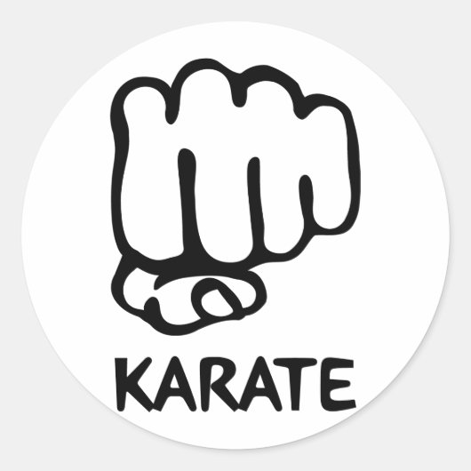 karate vuistpictogram ronde sticker (Voorkant)