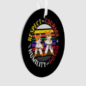 Karate Waarden - Leuke sparring Fox Silhouetten Ornament (voorkant)