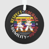 Karate Waarden - Leuke sparring Fox Silhouetten Ornament (achterkant)