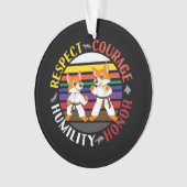 Karate Waarden - Leuke sparring Fox Silhouetten Ornament (voorkant)