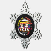 Karate Waarden - Leuke sparring Fox Silhouetten Tin Sneeuwvlok Ornament (Rechts)