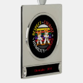 Karate Waarden - Leuke sparring Fox Silhouetten Verzilverd Banner Ornament (Rechts)