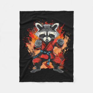 Karate Wasbeer Dier Mma Taekwondo Vechtkunst Fleece Deken