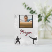 Karate Winter Wonder Persoonlijke foto & naam Briefkaart (Staand voorkant)
