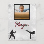 Karate Winter Wonder Persoonlijke foto & naam Briefkaart (Voorkant)