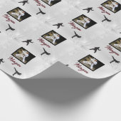 Karate Winter Wonder Persoonlijke foto & naam Cadeaupapier (Hoek)