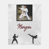 Karate Winter Wonder Persoonlijke foto & naam Fleece Deken (Voorkant)