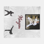 Karate Winter Wonder Persoonlijke foto & naam Fleece Deken (Voorkant (Horizontaal))