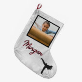 Karate Winter Wonder Persoonlijke foto & naam Grote Kerstsok (Voorkant (Hangend))