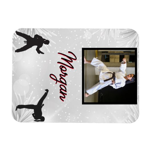 Karate Winter Wonder Persoonlijke foto & naam Magneet (Horizontaal)