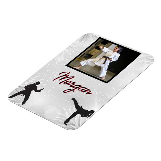 Karate Winter Wonder Persoonlijke foto & naam Magneet (Linkerzijde)