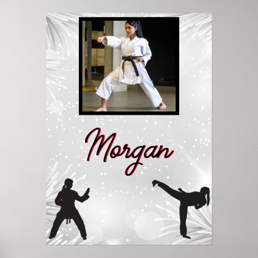 Karate Winter Wonder Persoonlijke foto & naam Poster (Voorkant)