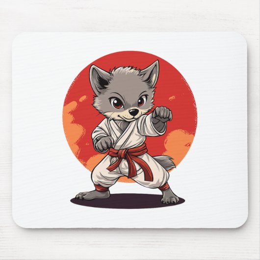 Karate Wolf Martial Arts Enthusiast Spirit  Muismat (Voorkant)