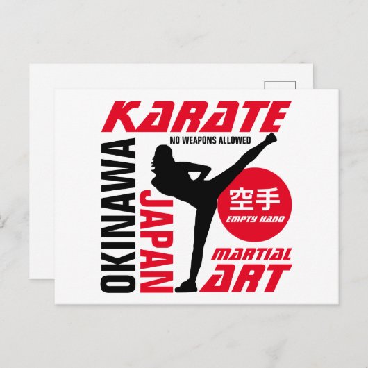 Karate Woman Briefkaart (Voorkant / Achterkant)