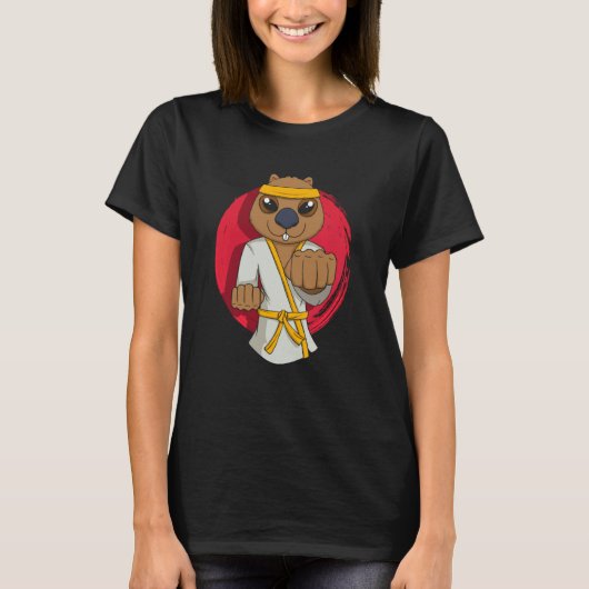 Karate Wombat Schattig Knaagdier Wilde Dieren Dier T-shirt (Voorkant)