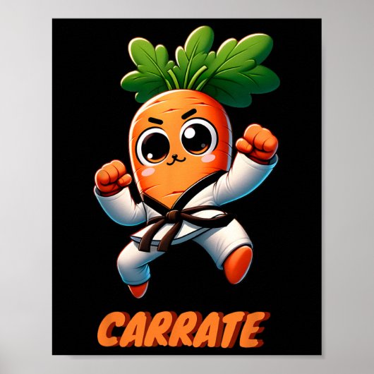 Karate Wortel Schattigee en grappige training woor Poster (Voorkant)
