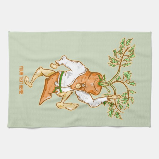 Karate wortel vechtsporten theedoek (Horizontaal)