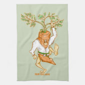 Karate wortel vechtsporten theedoek (Verticaal)