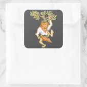 Karate wortel vechtsporten vierkante sticker (Tas)