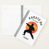 Karate zwart silhouet rijzende zon wekelijks maand planner (Display)