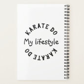 Karate zwart silhouet rijzende zon wekelijks maand planner (Achterkant)