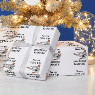 Karate Zwarte Band Geef Nooit Op Martial Arts Cadeaupapier