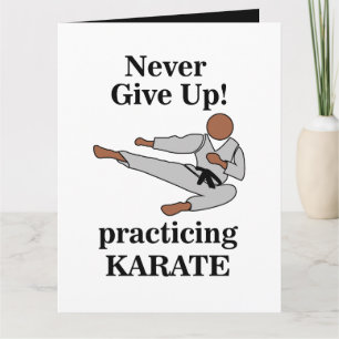 Karate Zwarte Band Geef Nooit Op Martial Arts Kaart
