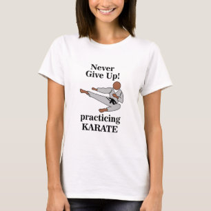 Karate Zwarte Band Geef Nooit Op Martial Arts T-shirt