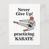 Karate Zwarte Band Geef Nooit Op Vechtsporten Briefkaart (Voorkant)