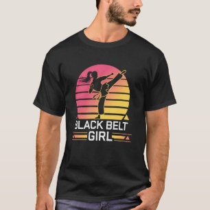Karate Zwarte Band Meisje Vechtsport Zonsondergang T-shirt