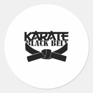 Karate Zwarte Band T Shirt_1 Ronde Sticker