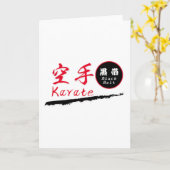 Karate zwarte band T-shirt Kaart (Gele Bloem)