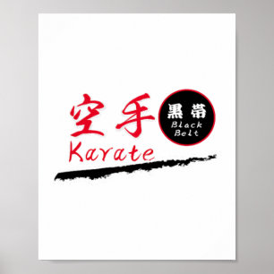 Karate zwarte band T-shirt Poster